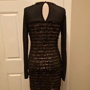 Elegant Black and Metallic Gold  Dress
